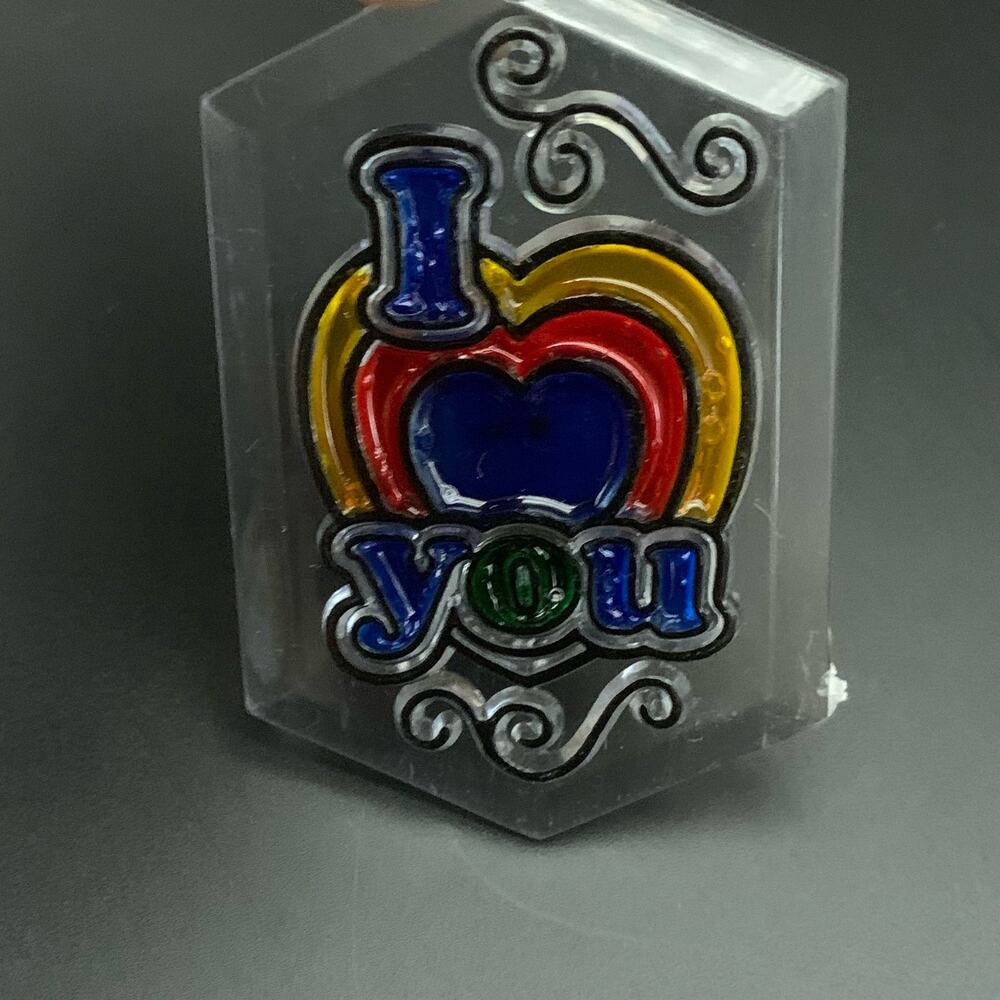 Vintage I Love You Rainbow Heart Christmas Tree Ornament